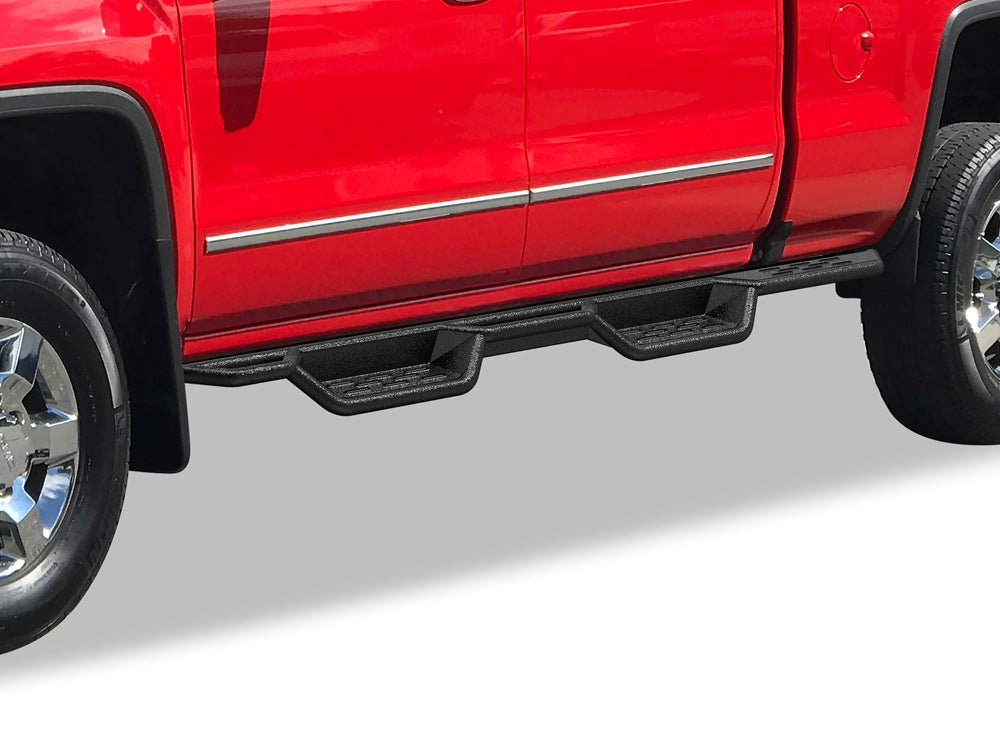 Pedane Laterali Tyger Auto Trax TG-TX7C29878 Per Chevy Silverado E GMC Sierra (2007-2019) - Crew Cab - Tubolari In Acciaio Nero Testurizzato